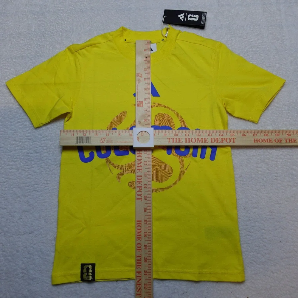 Adidas Colombia Soccer T-Shirt Kids Small Yellow Graphic Tee JZ8879 NWT